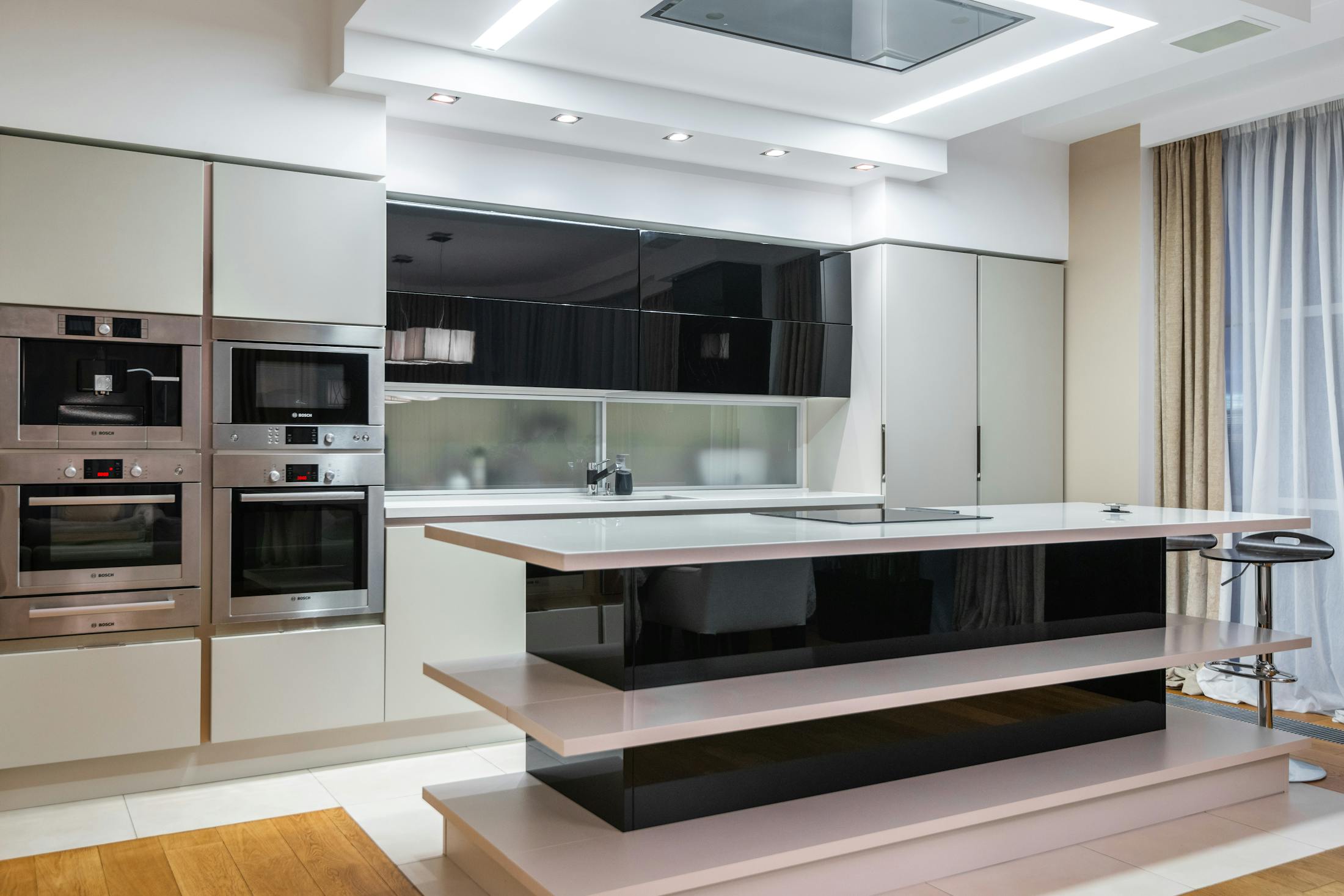Modern kitchen with integrated appliances